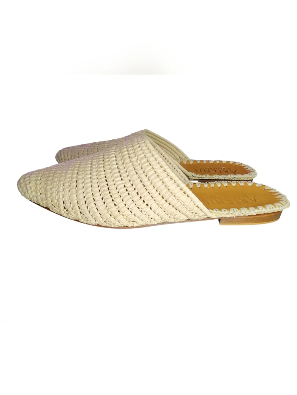 NWT Artemis Raffia Babouches Mules Natural, Womens 9 - Picture 3 of 9